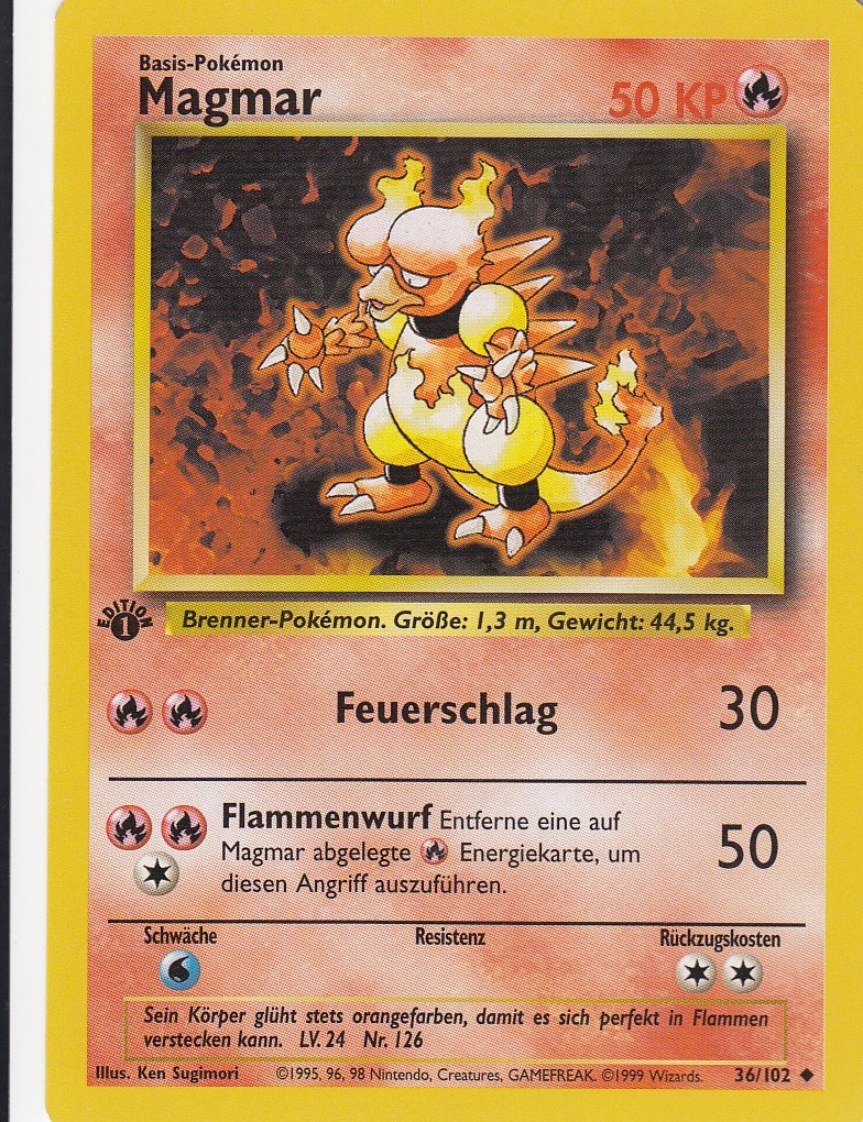 ポケモンカード Magmar 36/102 初版 Carte Pokemon MAGMAR 36/102 Set de Base Wizards EDITION 1 FR | eBay