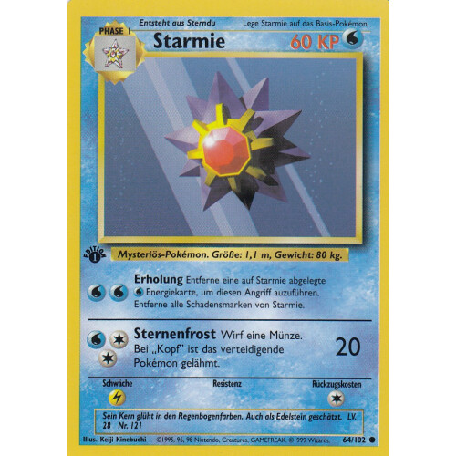 Starmie - 64/102 - Common 1st Edition