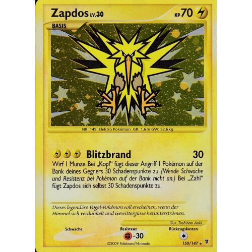 Zapdos - 150/147 - Holo - Played