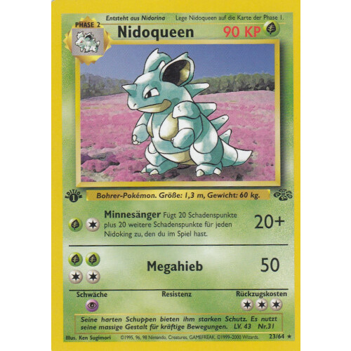 Nidoqueen - 23/64 - Rare 1st Edition - Excellent