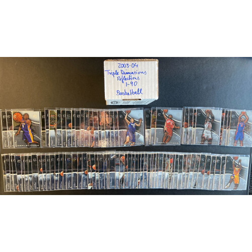 Complete Set 2003-04 Upper Deck Triple Dimensions Reflections Basketball #1-90