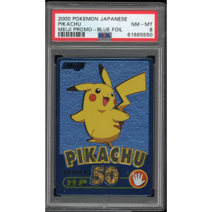 Pikachu - Meiji Promo Blue Foil - Japanese - PSA 8 - Near...