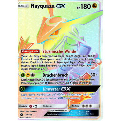 Rayquaza GX - 177/168 - Secret Rare - Played
