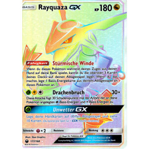 Rayquaza GX - 177/168 - Secret Rare - Played