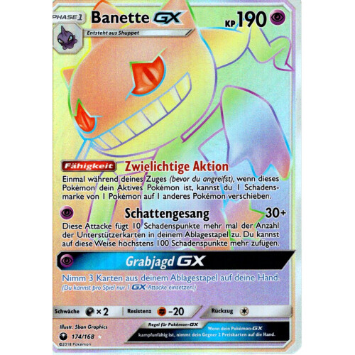 Banette GX - 174/168 - Rainbow Rare - Good