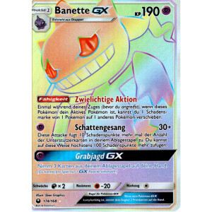 Banette GX - 174/168 - Rainbow Rare - Good