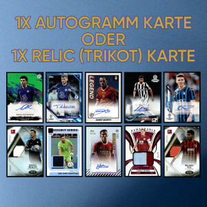 25 Premium Soccer Cards mit Autogramm/Relic Karte +...