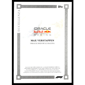Max Verstappen 2023 Topps F1 Eccellenza Base Portrait Red Bull