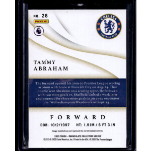 Tammy Abraham 2020 Panini Immaculate #28 Rookie Sapphire 4/25 Chelsea FC