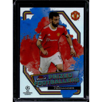 Bruno Fernandes 2021/22 Topps Finest Prized Footballers Red/ Blue Fusion 30/50