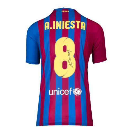 Andres Iniesta FC Barcelona Signed 2021-22 Home Shirt