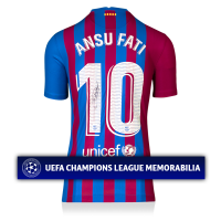 Ansu Fati Back Signed FC Barcelona 2021-22 Home Shirt