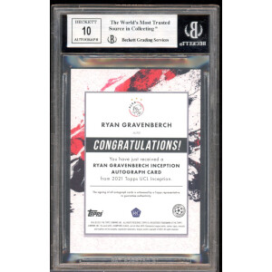 Ryan Gravenberch 2020/21 Topps Inception Rookie Auto Red...