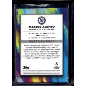 Marcos Alonso 2021/22 Topps Inception Star Quality Blue...