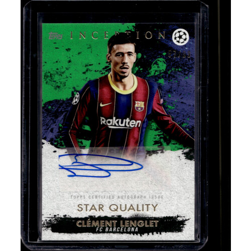 Clement Lenglet 2020/21 Topps Inception Star Quality Green Auto /99
