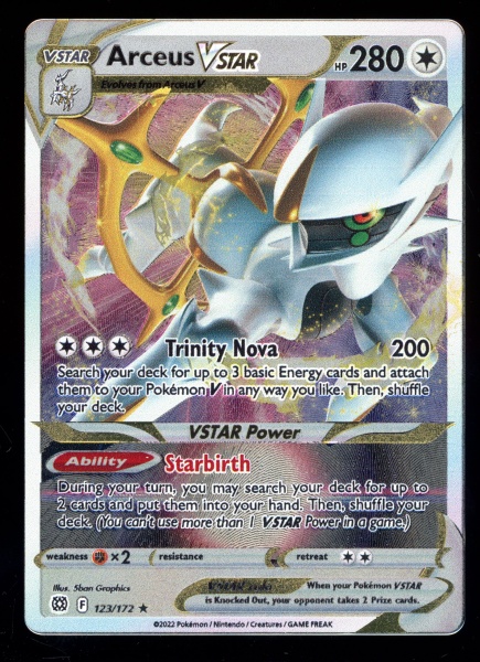metal arceus pokemon card AGS (MINT 9) Arceus V #122 main image 0