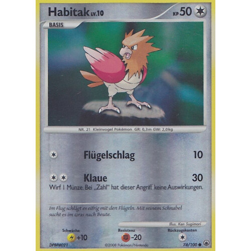 Pokemon Majestätischer Morgen 74//100 Habitak Reverse Holo Deutsch