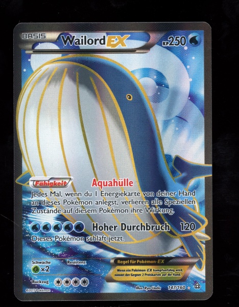 wailord ex pokemon card Wailord EX Full Art 147/160 Pokemon XY Protoschock – PokeDirris
