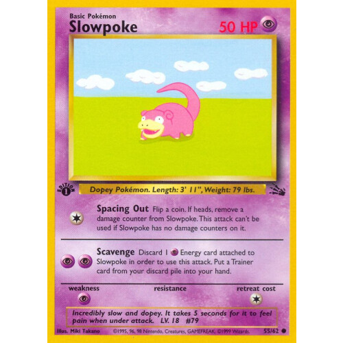 Slowpoke - 55/62 - Common 1st Edition