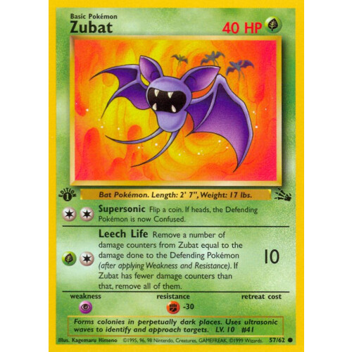 Zubat - 57/62 - Common 1st Edition