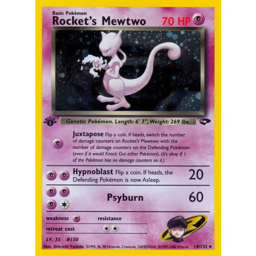 Rockets Mewtwo - 14/132 - Holo 1st Edition