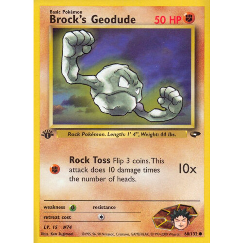 Brocks Geodude - 68/132 - Common 1st Edition