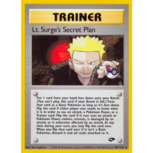 Lt. Surges Secret Plan - 107/132 - Rare 1st Edition