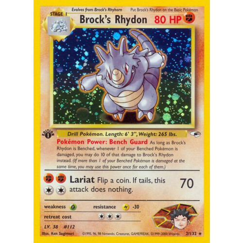 Brocks Rhydon - 2/132 - Holo 1st Edition