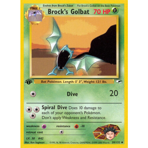 Brocks Golbat - 39/132 - Uncommon 1st Edition
