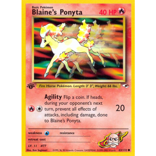 Blaines Ponyta - 63/132 - Common 1st Edition