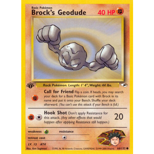 Brocks Geodude - 66/132 - Common 1st Edition