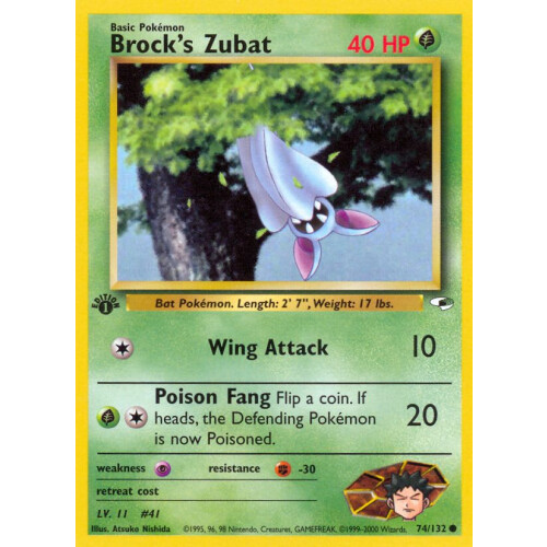 Brocks Zubat - 74/132 - Common 1st Edition