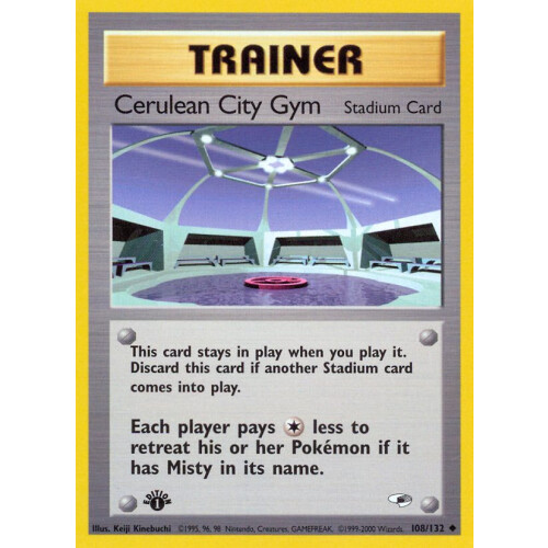 Cerulean City Gym - 108/132 - Uncommon 1st Edition