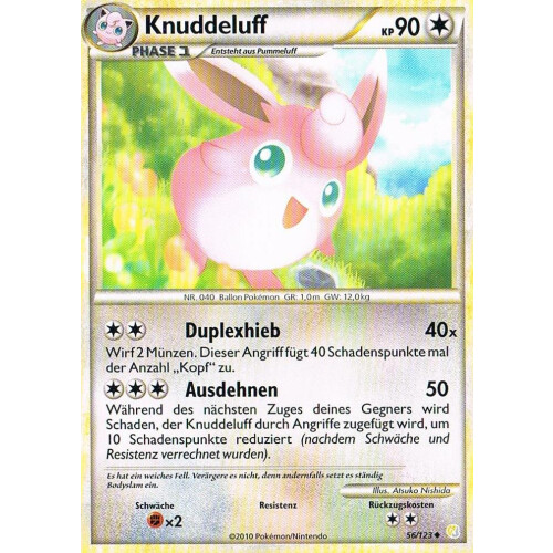 Pokemon Heartgold Soulsilver 56/123 Reverse Holo Deutsch Knuddeluff