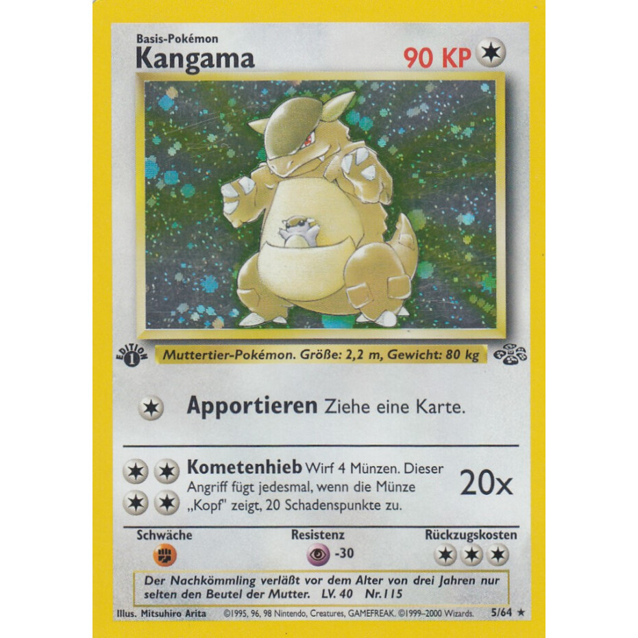 Deutsch Holo Pokemon Karte Kangama 5/64 EX / NM Dschungel Set
