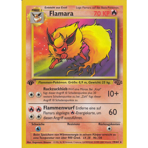 Flamara - 19/64 - Rare 1st Edition