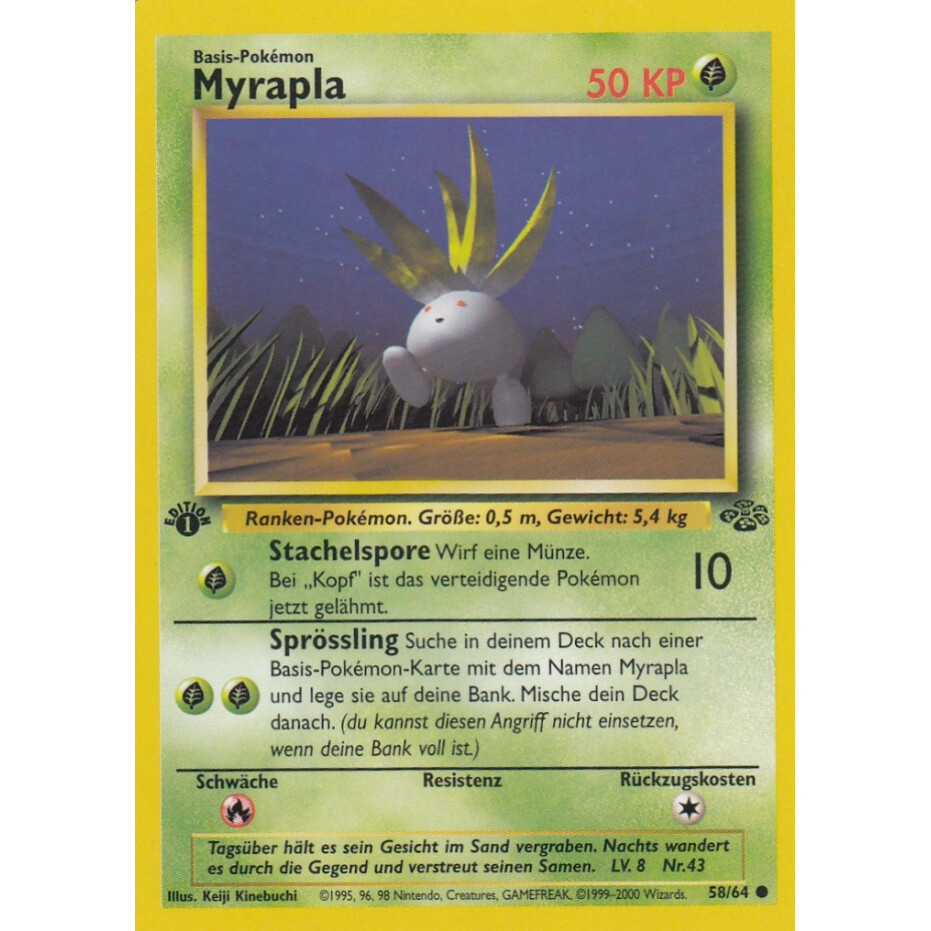 Edition Dschungel Deutsch EX Pokemon Karte Myrapla 58/64-1