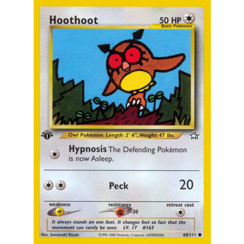Hoothoot - 60/111 - Common 1st Edition
