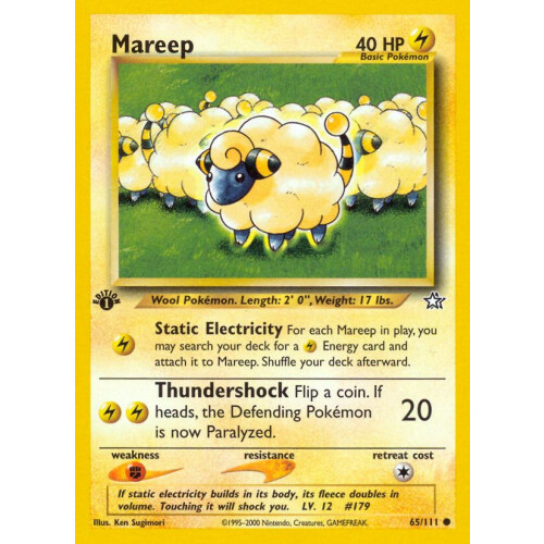 Mareep - 65/111 - Common 1st Edition