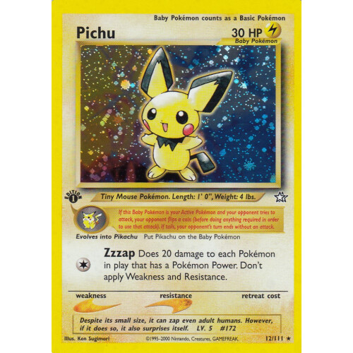 Pichu - 12/111 - Holo 1st Edition