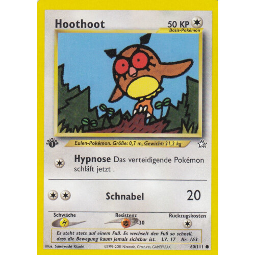 Hoothoot - 60/111 - Common 1st Edition