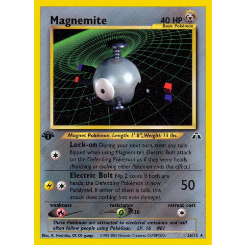 Magnemite - 26/75 - Rare 1st Edition