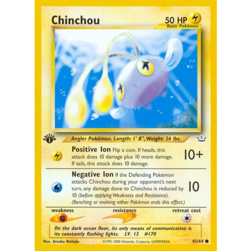 Chinchou - 42/64 - Common 1st Edition