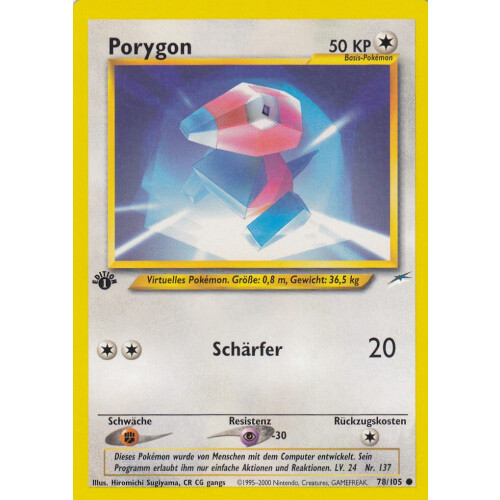 Porygon - 78/105 - Common 1st Edition