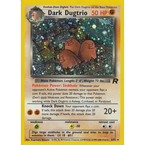 Dark Dugtrio - 6/82 - Holo