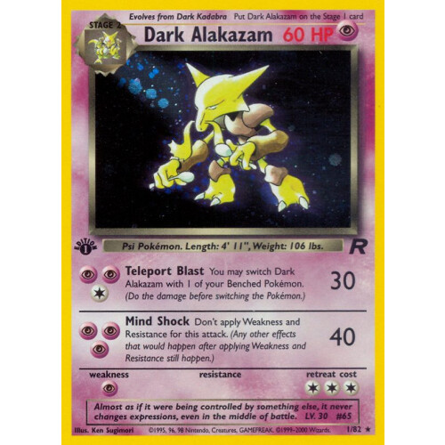 Dark Alakazam - 1/82 - Holo 1st Edition