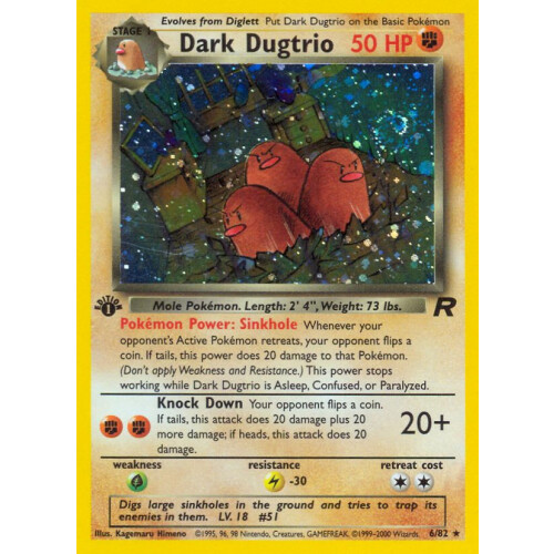 Dark Dugtrio - 6/82 - Holo 1st Edition