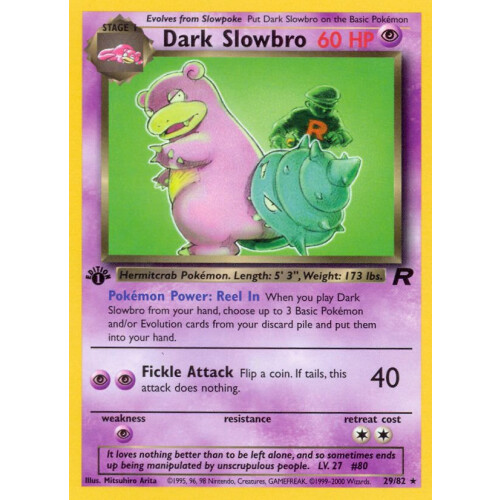 Dark Slowbro - 29/82 - Rare 1st Edition