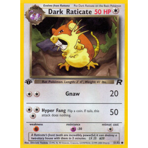 Dark Raticate - 51/82 - Common 1st Edition