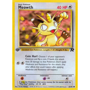 Meowth - 62/82 - Common 1st Edition